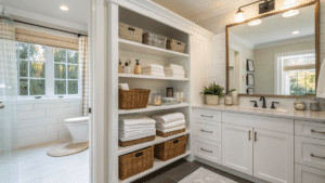 15+ Open Shelf Bathroom Ideas for a Clean, Modern Look