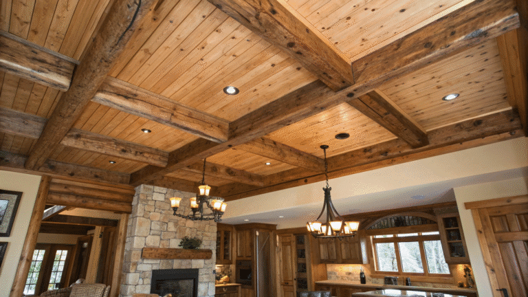 rustic wooden ceiling accent ideas