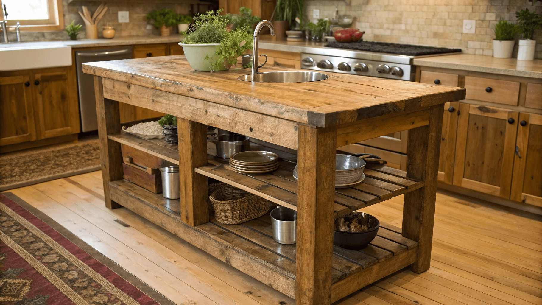 17+ Rustic Wooden Island Ideas