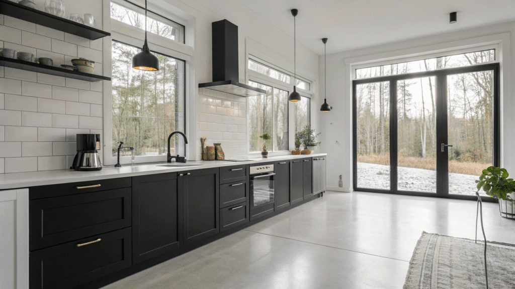 scandinavian black accented kitchen ideas