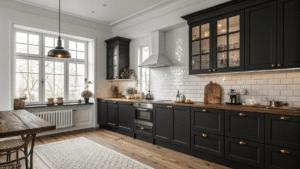 17+ Scandinavian Black and Wood Kitchen Ideas