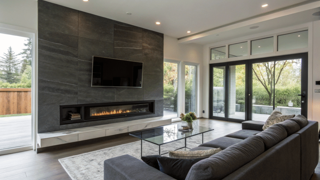 sleek built in fireplace ideas for living room