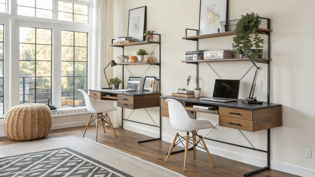 space saving floating desk ideas for living room