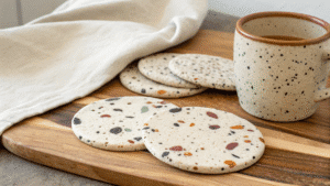 14+ Minimal Clay-Tone Coasters for Warm, Earthy Tablescapes