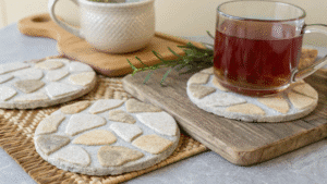 15+ Stone Effect Painted Coasters for Natural Home Vibes