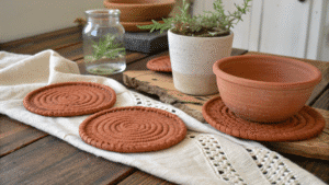 19+ Warm Clay Coasters for Earthy Table Decor