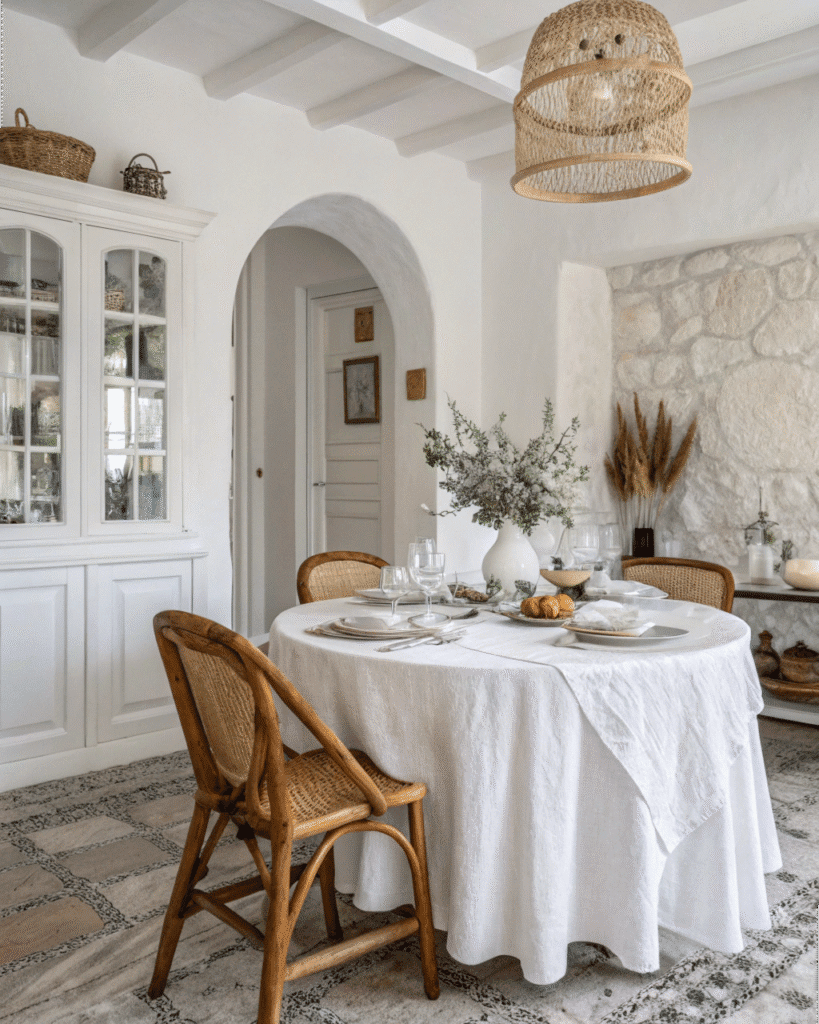 white dining room ideas all white palette with te 1