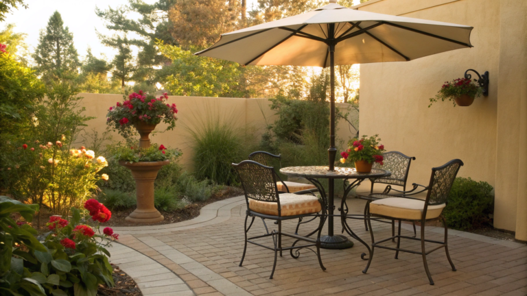 backyard coffee corner ideas for morning sunlight