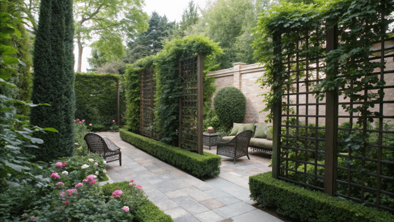 backyard privacy ideas using plants and screens