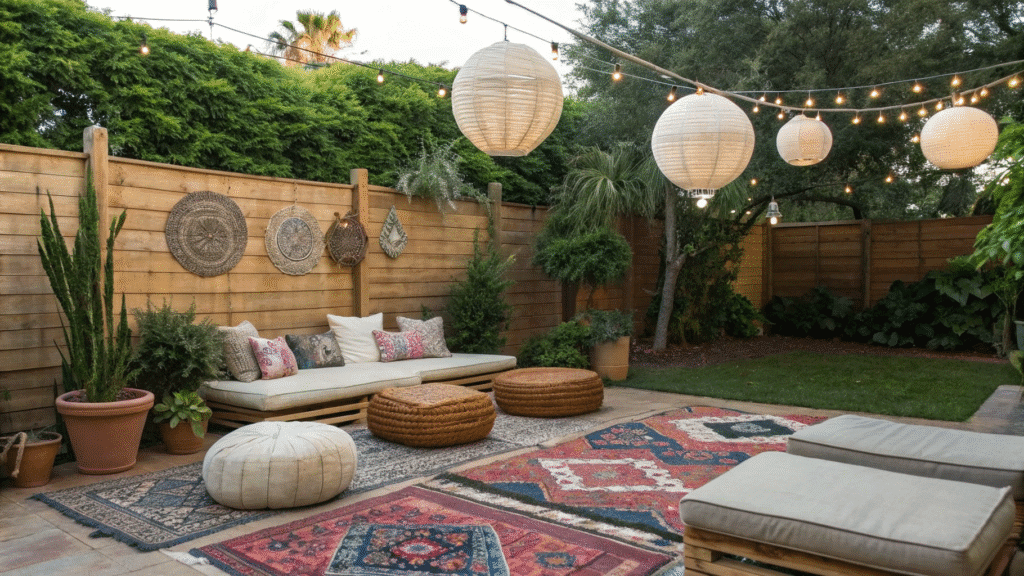 boho backyard lounge