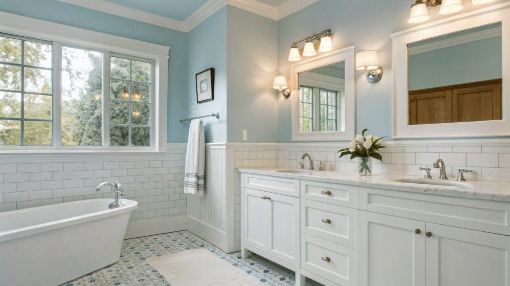 color palette ideas for a fresh bathroom