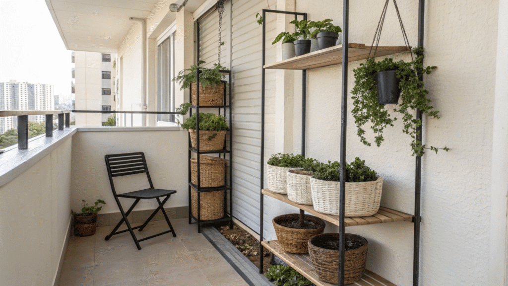 compact storage ideas for small balconies