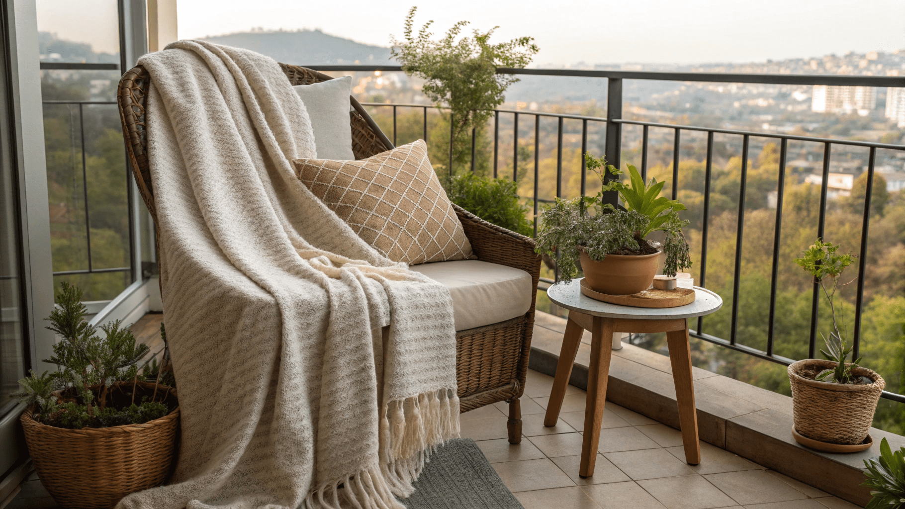 13+ Cozy Blanket and Throw Ideas for Balcony Comfort