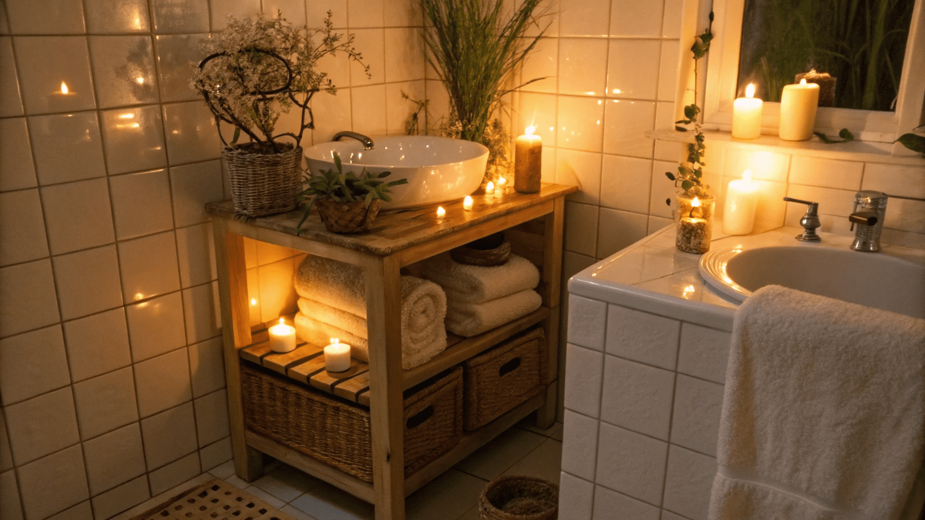 14+ Cozy Candlelight Bathroom Corners Made for Unwinding