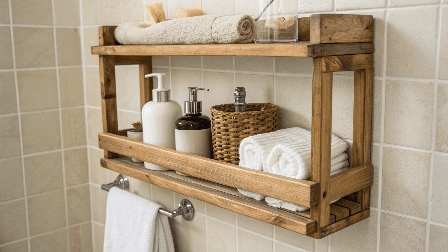 15+ DIY Bathroom Shelf Projects That Save Space
