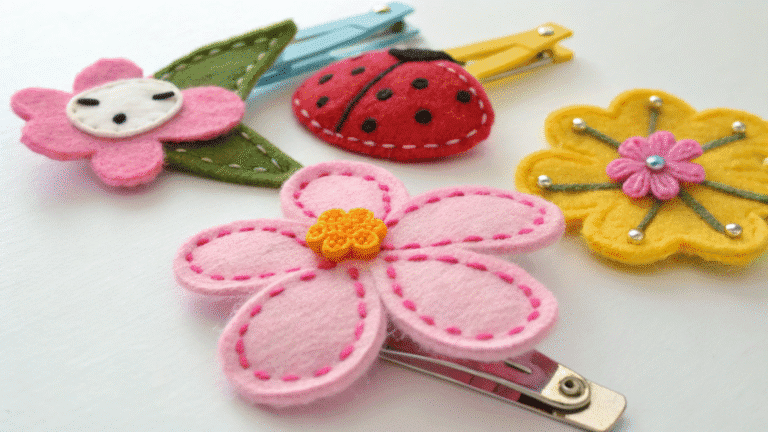 diy felt hair clips for girls