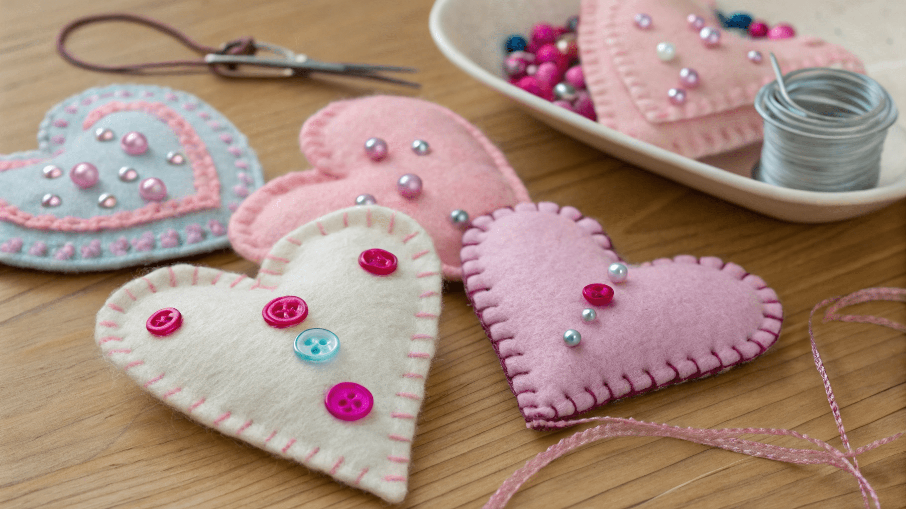 15+ DIY Felt Heart Crafts for Girls