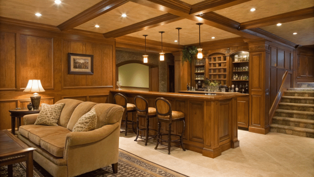 earth toned home bar ideas