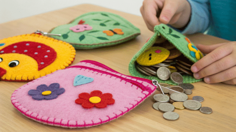 felt coin pouches for kids