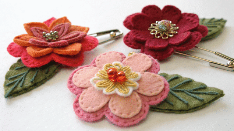 felt flower brooches diy for women