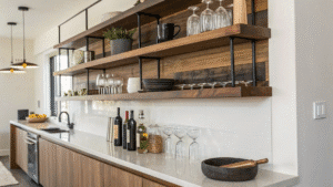 16+ Floating Shelf Bar Ideas That Maximize Wall Space