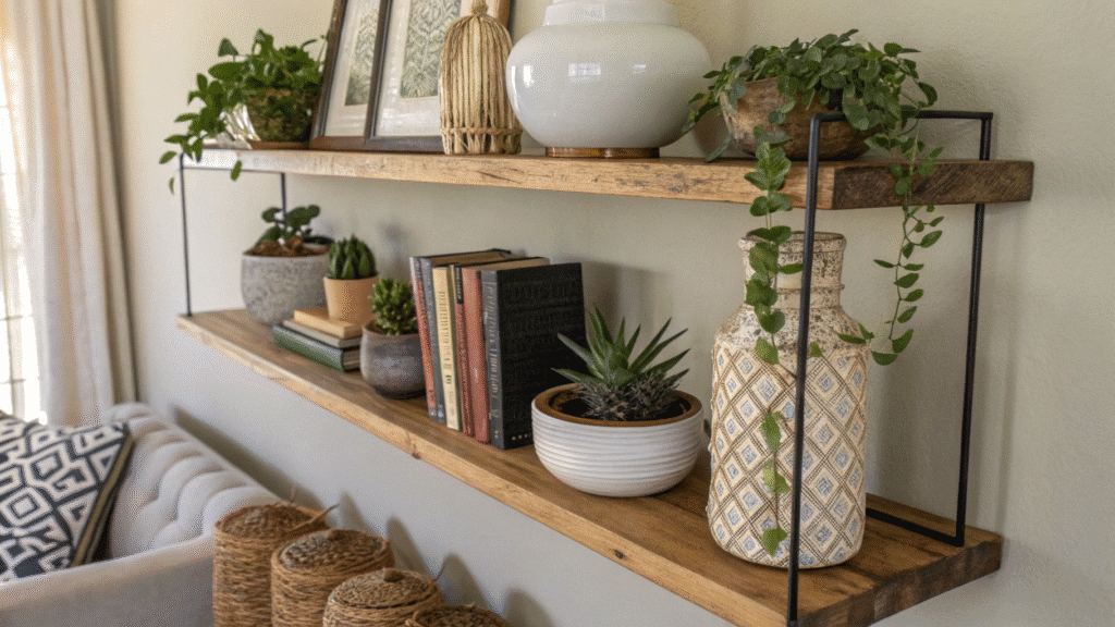 floating shelf styling