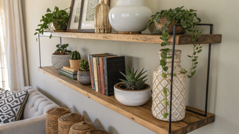floating shelf styling
