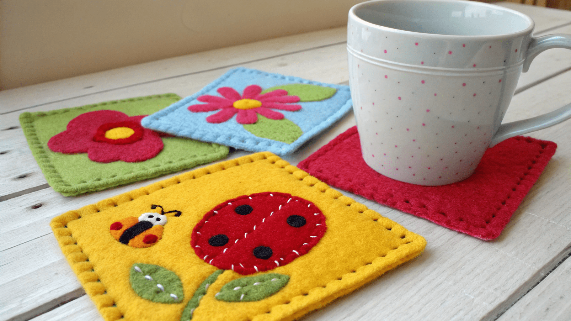 14+ Handmade Felt Coasters for Kids