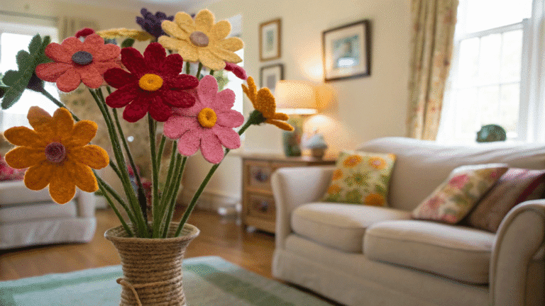 handmade felt flowers for women keep living room