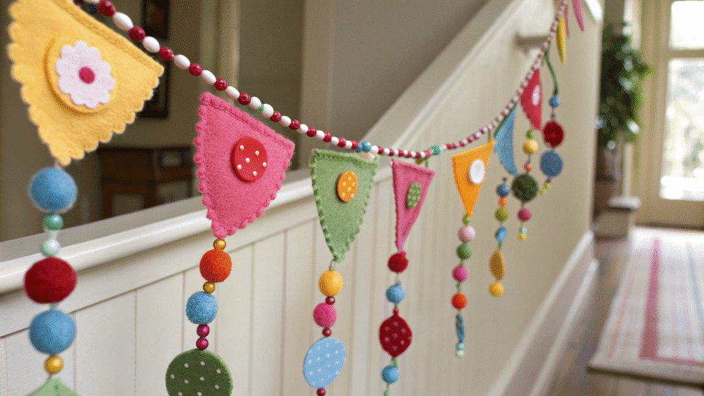 handmade felt garland for parties