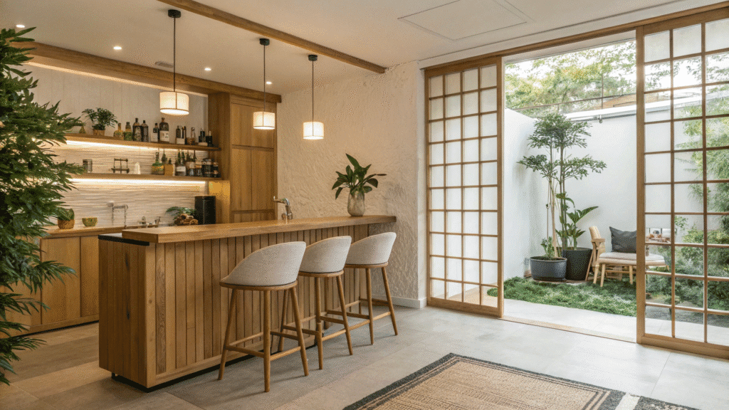 japandi home bar ideas that feel balanced and sere