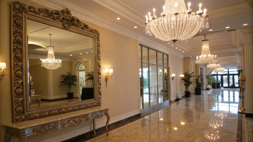 14+ Mirror and Lighting Combos That Brighten Entryways