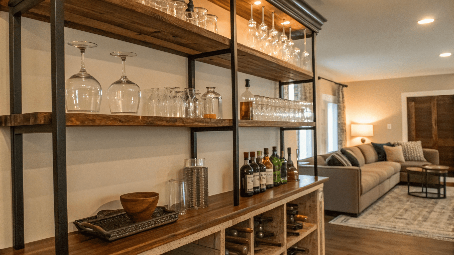 13+ Open-Shelf Home Bar Ideas for Displaying Glassware