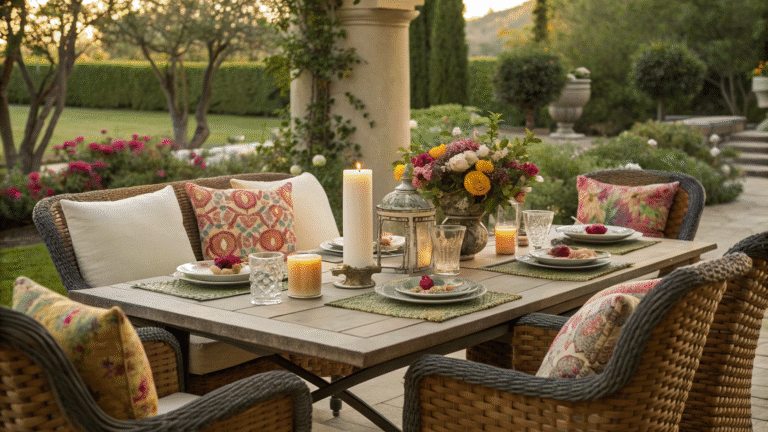 outdoor dining table decor ideas