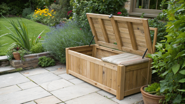 outdoor storage bench ideas