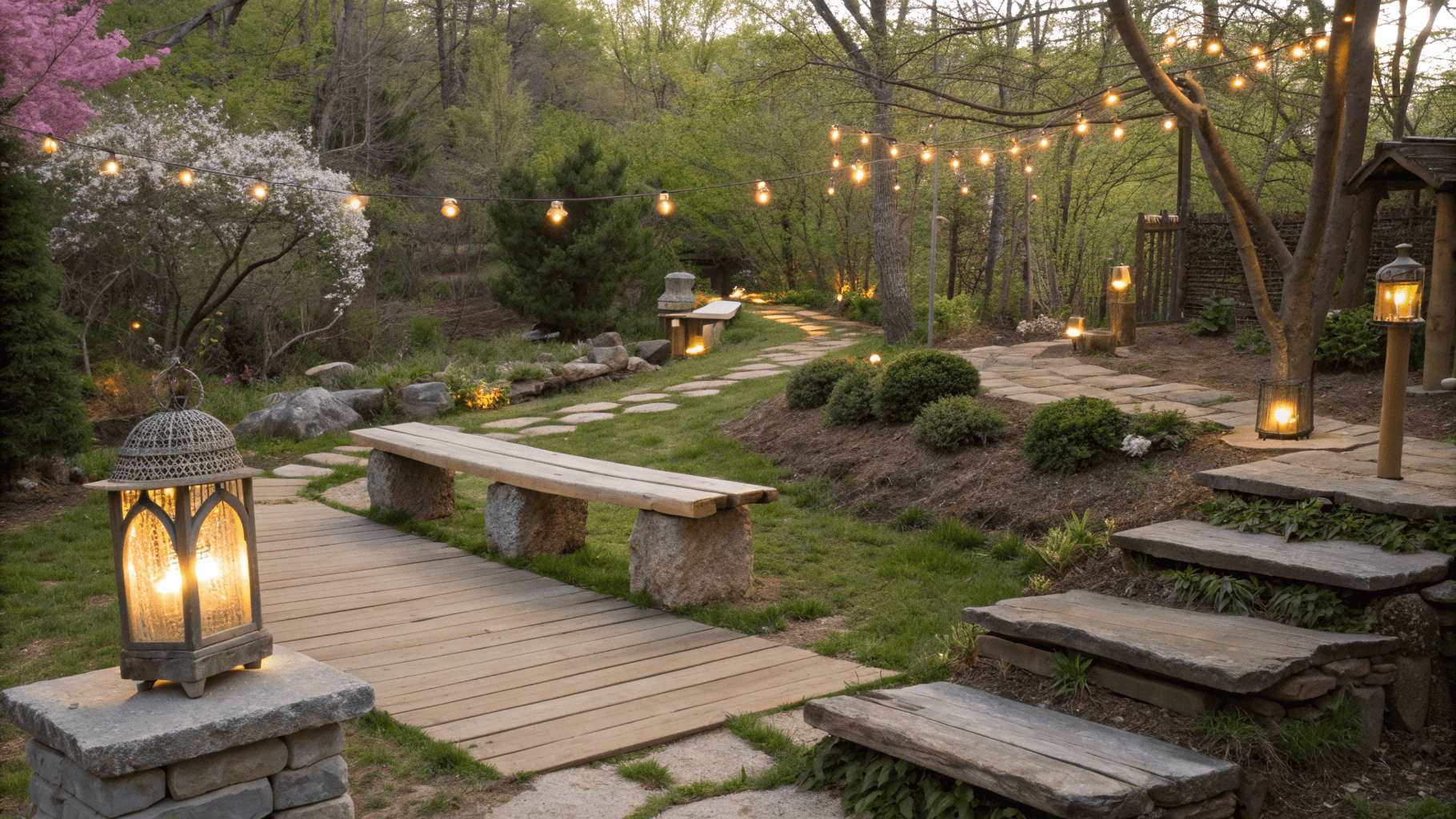 15+ Rustic Garden Lighting Ideas for Evenings