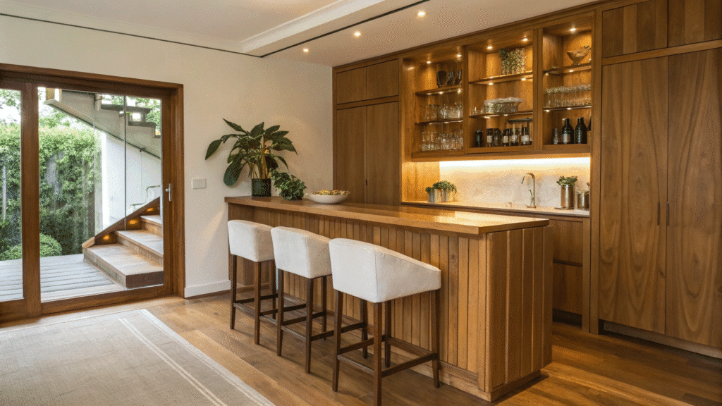 scandinavian inspired home bar