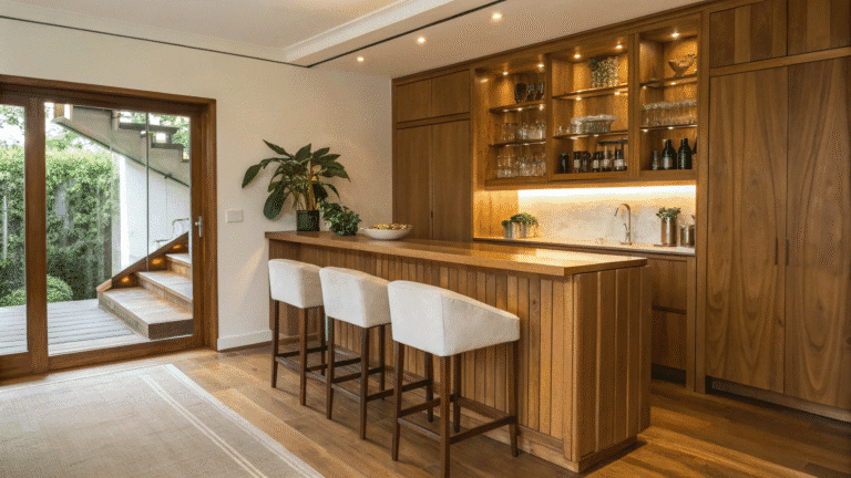 scandinavian inspired home bar