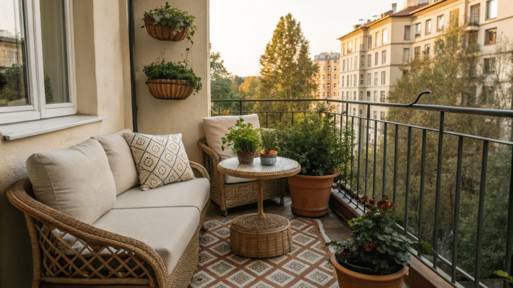 small balcony lounge