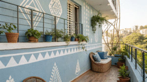 14+ Statement Balcony Wall Ideas Using Paint or Decals