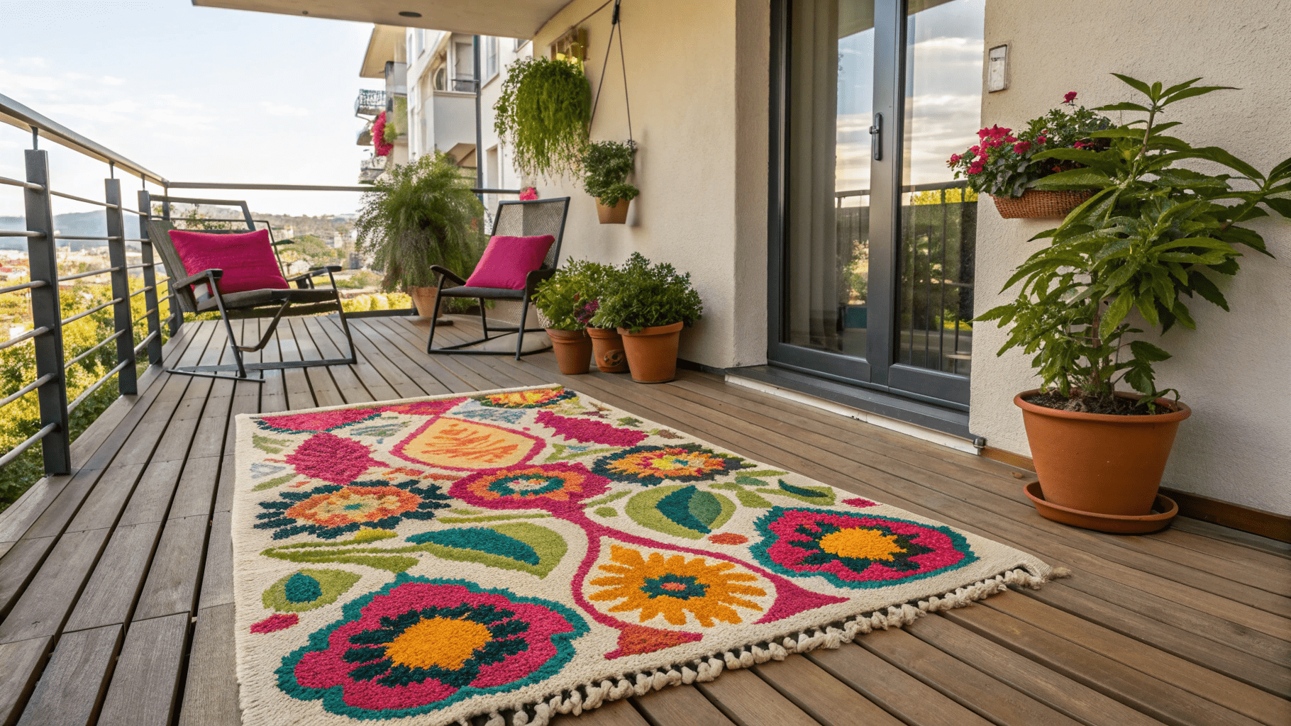 13+ Vibrant Balcony Rug Ideas That Pop
