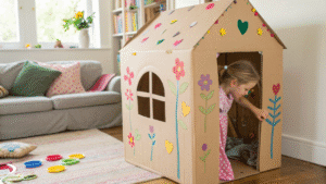 15+ DIY Cardboard Box Playhouses for Girls