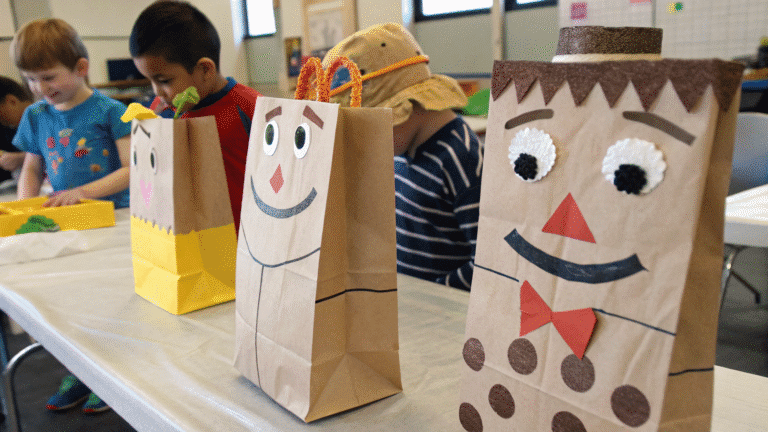 diy paper bag puppets for boys