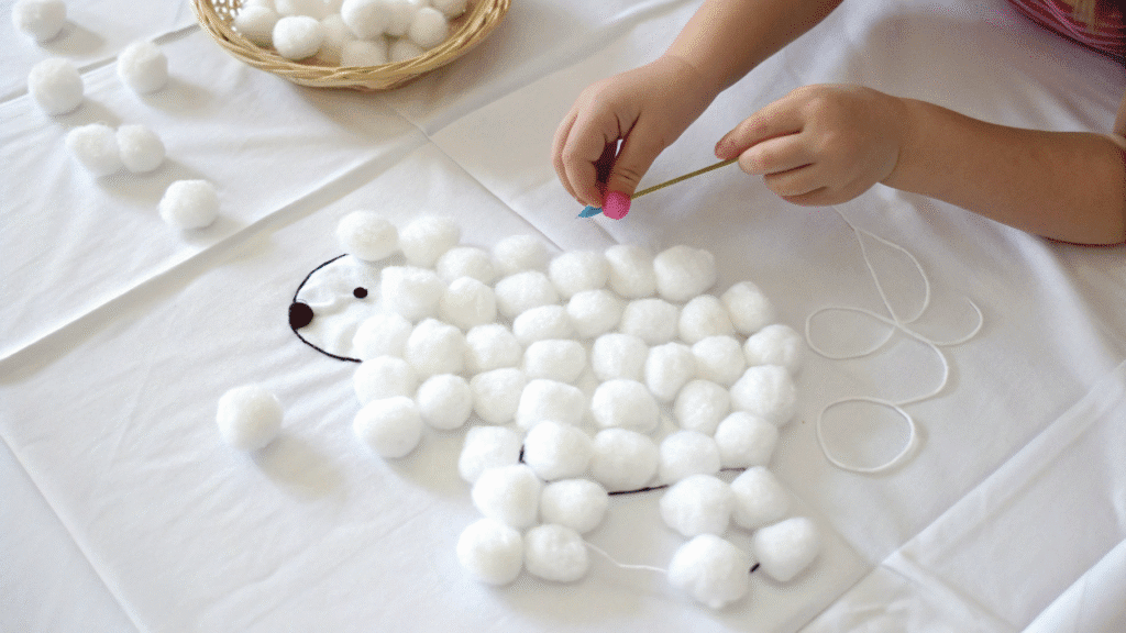 easy cotton ball crafts for kids