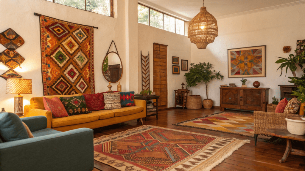 13+ Afrobohemian Homes That Mix Old Pieces With New Furniture