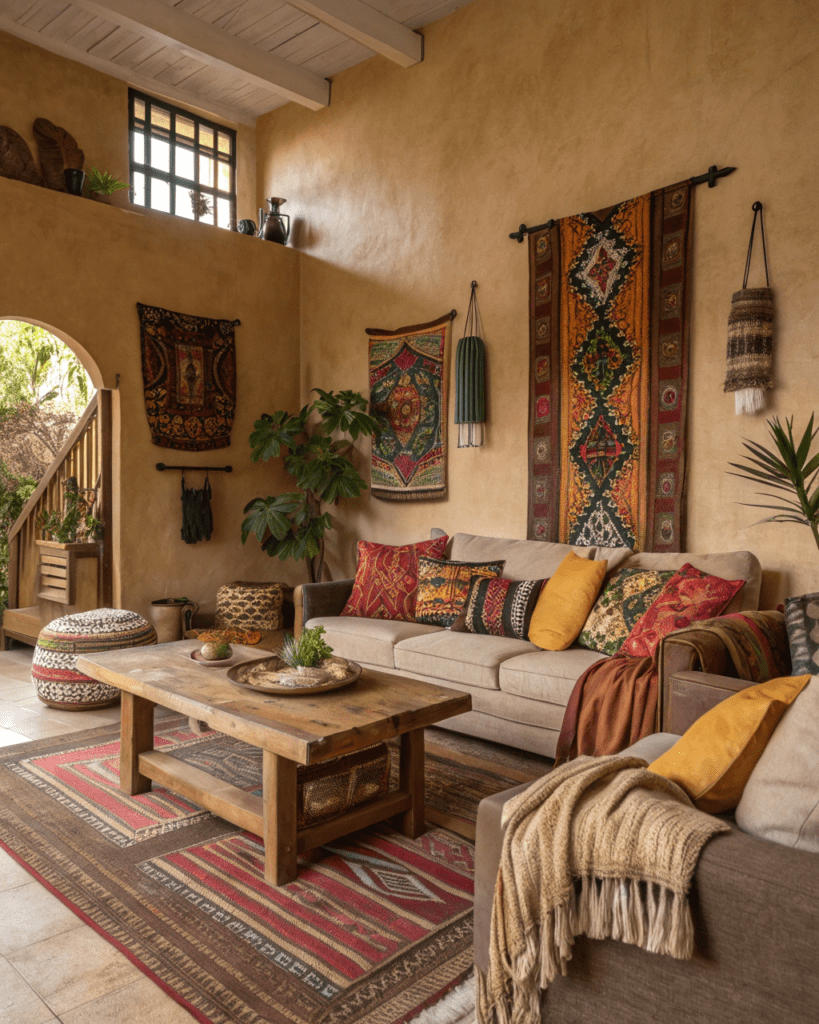 afrobohemian living rooms start with warm earthy