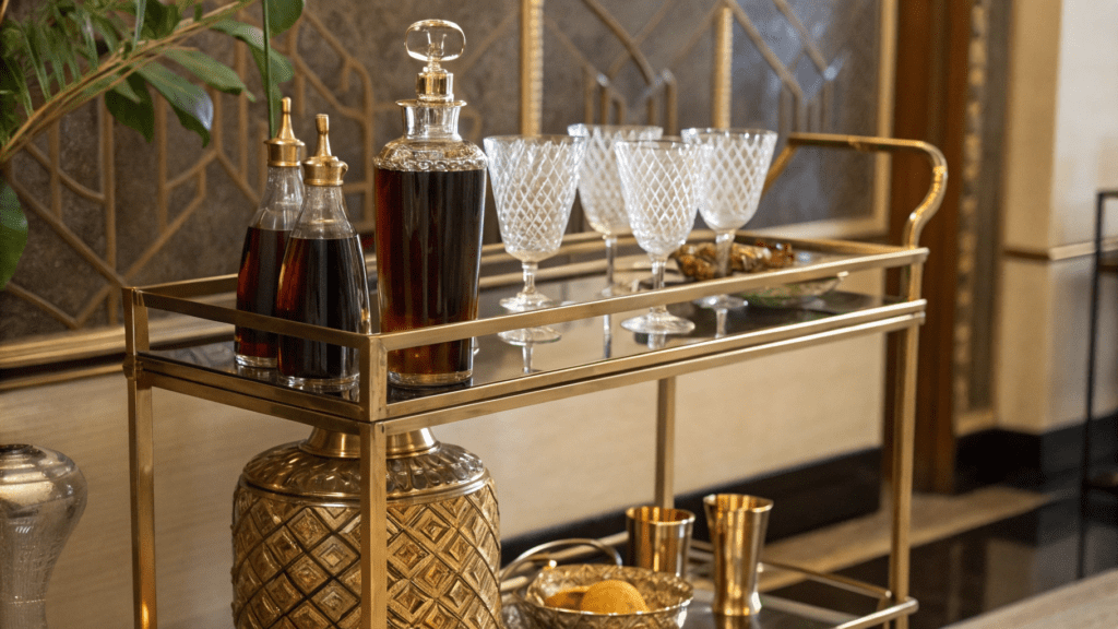 14+ Antique Bar Cart Decor Setups With Art Deco Influence