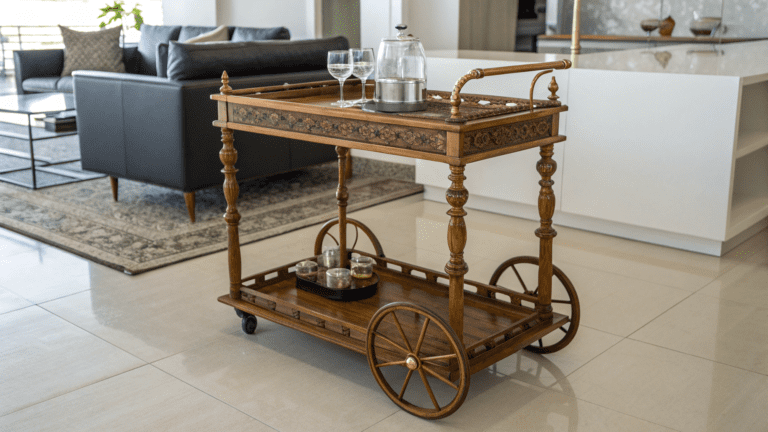antique bar carts in modern homes