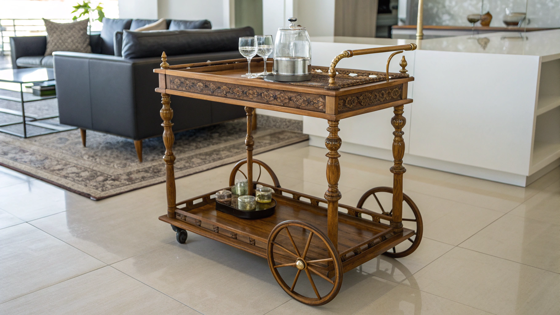 13+ Ways Designers Are Using Antique Bar Carts in Modern Homes
