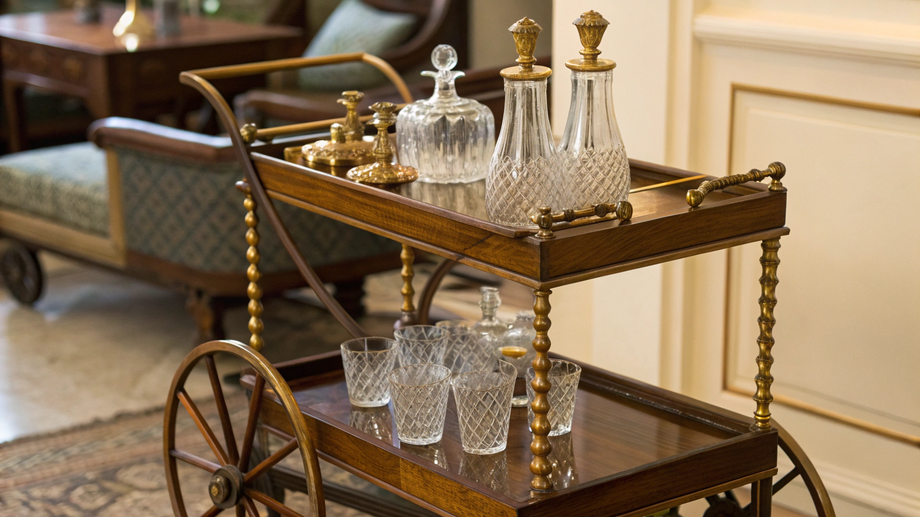 15+ Antique Bar Carts That Instantly Elevate Entertaining Spaces